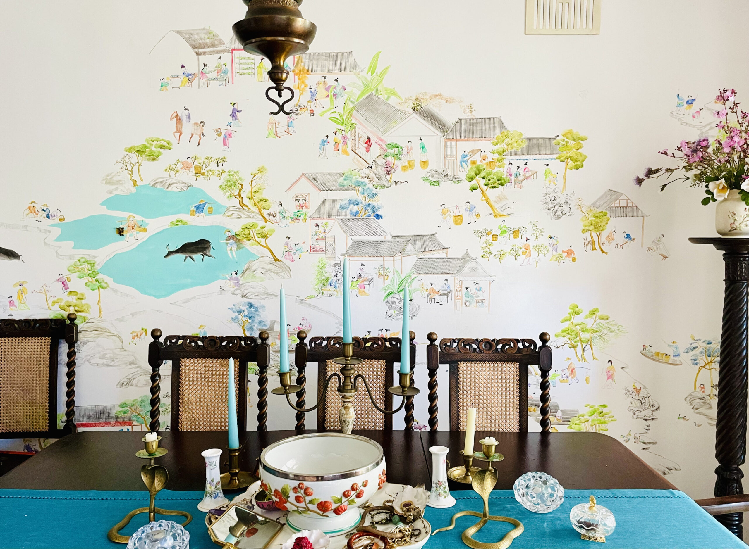 Yu Rong's chinoiserie wall painting 